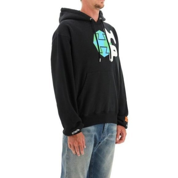 Heron Preston Other - Heron Preston Hoodie Men's Large Black Spray Globe HP Luxury Designer Oversized